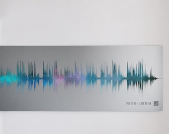 Custom Soundwave Art | Anniversary Gifts Favorite Song | Iridescent Star Map Music Wall Art