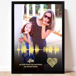 Personalized Soundwave Art Photo Gift with QR Code
