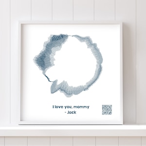 Unique Gift For Mom From Son | Any Message Voice Recording Custom Sound Wave Art | Perfect Present