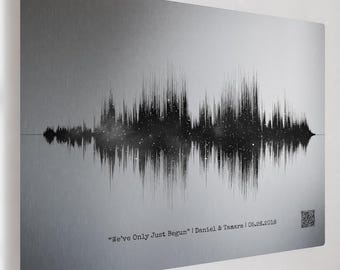 20. Jahr Hochzeit Platinum Night Sky Jubiläum Geschenk für Ehemann | Song-Sound-Wave-Kunst