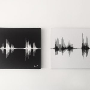 2nd Cotton Anniversary Gift for Husband | Sound Wave Art | Wedding Vow Wall Art