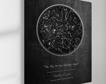 Iron Anniversary Gift Star Map Art - Personalised Night Sky Constellation Gift For Husband