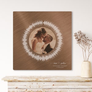 8th Anniversary Bronze Soundwave Art: Personalized Song Print and Photo