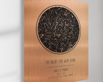Personalized 13th 16th 18th Birthday Star Map Metal Art – Custom Night Sky Gift