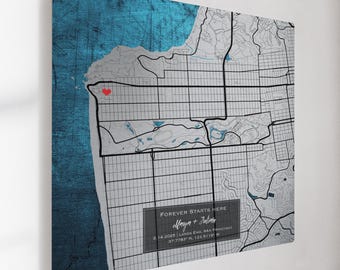 20th Platinum Anniversary Gift for Husband, Custom Street Map Metal Print, Personalized 20 Year Wedding Present, Modern Platinum City Poster