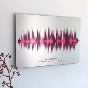 10 Year Anniversary Gift for Her | Tin Anniversary Gift for Wife | Wedding Song Soundwave Art