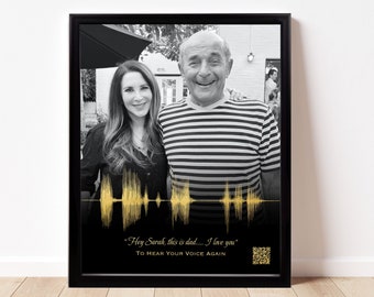 Father's Day Memorial Gift: Voice Recording Soundwave Art | Loss of Father Bereavement Gift | Sympathy Gifts