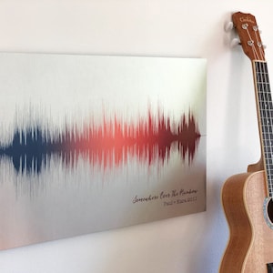 10 Year Anniversary Gift for Husband Ombre Song Soundwave Art Tin Anniversary Gift Metal Wall Art