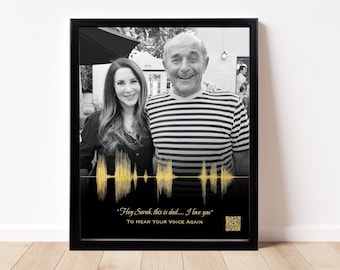 Dad Memorial Gift | Voice Recording Gift | Loss of Father Bereavement Gift | Custom Voicemail Soundwave Art | Sympathy Gifts