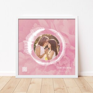 Personalized Soundwave Art with Photo: Custom Voice Recording Gift