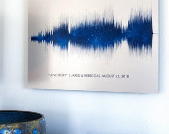 20 Year Anniversary Platinum Gift: Personalized Song Soundwave Art