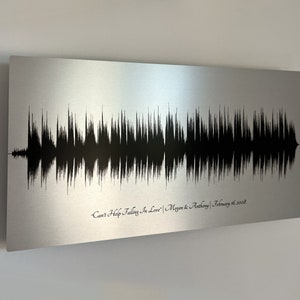 10 Year Anniversary Gift for Husband | Tin Anniversary Gifts for Men | Wedding Song Sound Wave Art