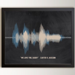 Voice Recording Birthday Gift for Dad | Soundwave Art from Daughter from Son | Fathers Day Gift