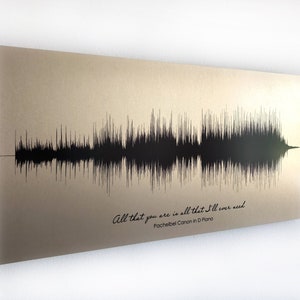 Golden 50th Wedding Anniversary Gift for Parents - Wedding Song Soundwave Art on Metal