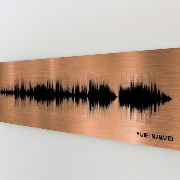 7th Anniversary Gift For Him | Copper Anniversary Gift | Song Soundwave Art | Gift For Wife Husband