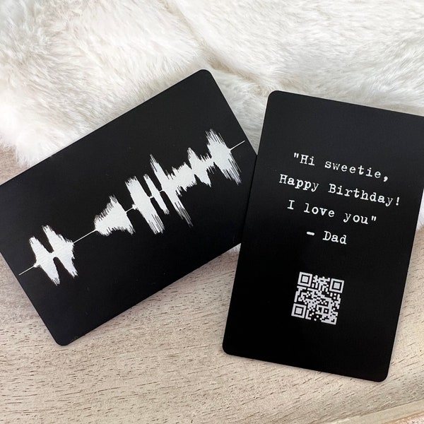 Gepersonaliseerde Soundwave Art Gift voor echtgenoot - Stemopname Metal Wallet Card Insert - Uniek cadeau voor hem voor echtgenoot