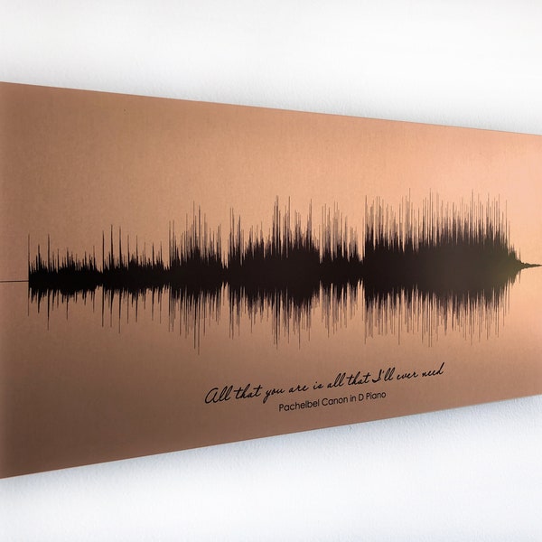 7th Anniversary Gift for Her | Copper Anniversary Gift For Him | Soundwave Art