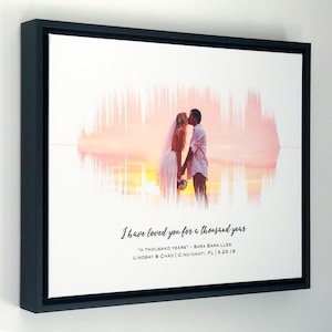 Personalized Soundwave Art: Wedding Photo, First Dance Song Canvas