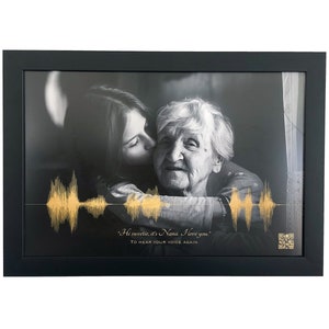 Voice Recording Memorial Gift | Loss of Mother Gift | Voicemail Soundwave Art with Scan Code | Mothers Day Gift