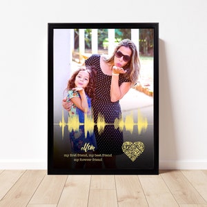Personalized Soundwave Art Photo Gift with QR Code