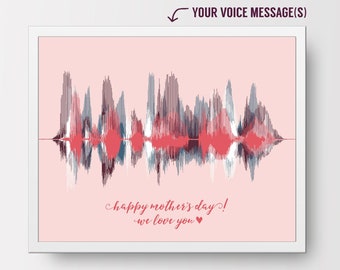 Mothers Day Gift for Mom | Soundwave Art | Voice Recording Gift for Mom from Daughters