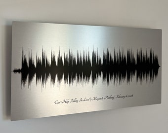 10 Year Anniversary Gift for Husband | Tin Anniversary Gifts for Men | Wedding Song Sound Wave Art