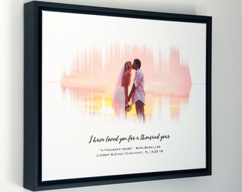 2nd Anniversary Gift for Wife | Wedding Song Photo | Canvas Cotton Anniversary Gift For Him | Soundwave Art