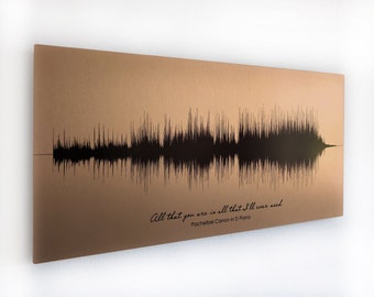 8th Anniversary Gift | Bronze Anniversary Gift | Sound Wave Art | Wedding Song