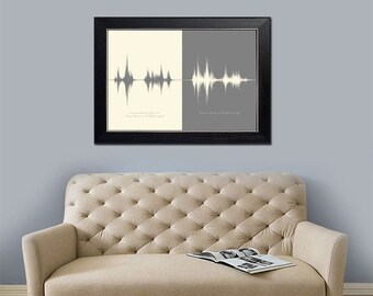 1 Year Paper Anniversary Gift | Wedding Vow Sound Wave Art