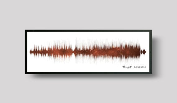 7th Anniversary Gift | Copper Anniversary Gift | Soundwave Art | Night Sky Print