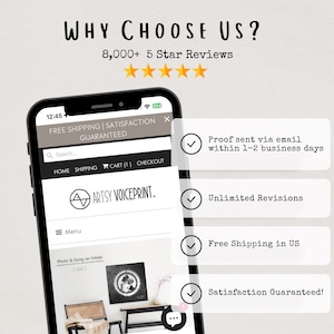 a cell phone with the text why choose us? on it
