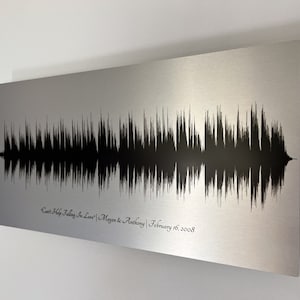 10 Year Tin Anniversary Gift for Husband Wedding Song Sound Wave Art
