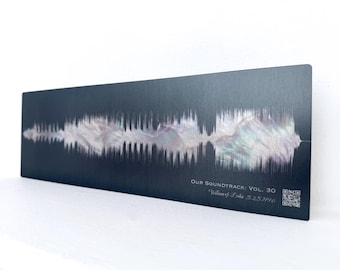 Personalized 30th Anniversary Pearl Sound Wave Metal Art – Custom Song QR Code Gift