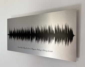 Cadeau d'anniversaire de 10 ans en étain pour mari Art de l'onde sonore de chanson de mariage