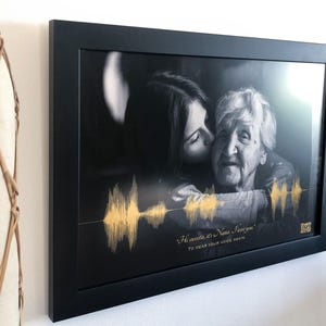 Voice Recording Memorial Gift | Loss of Mother | Voicemail Soundwave Art with QR Code image 2