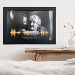 Voice Recording Memorial Gift | Loss of Mother | Voicemail Soundwave Art with QR Code image 5