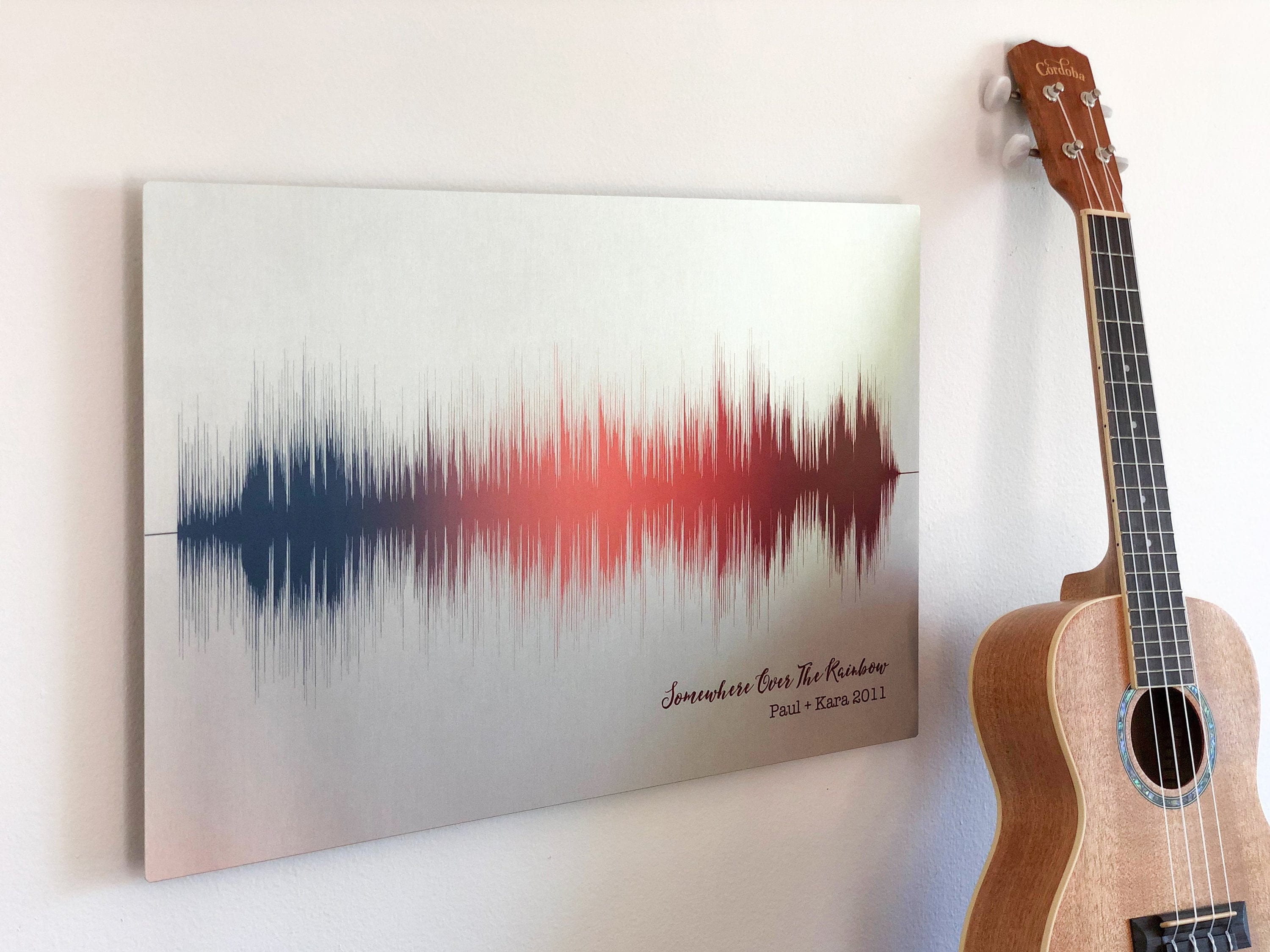 20 Year Platinum Anniversary Gift For Him | Ombre Sound Wave Art