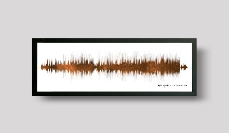 Amethyst Sound Wave Art Print: Custom Star Map, Wedding Song Gift BRONZE