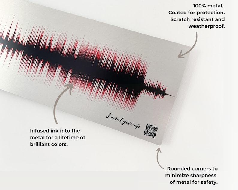 10 Year Tin Anniversary Gift for Husband Wedding Song Sound Wave Art image 4