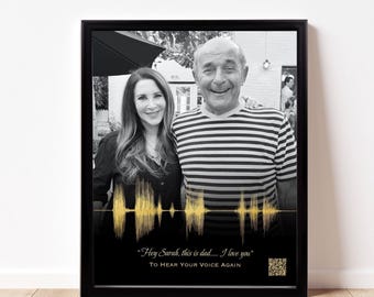 Dad Memorial Picture: Custom Voicemail Soundwave Art Sympathy Gift