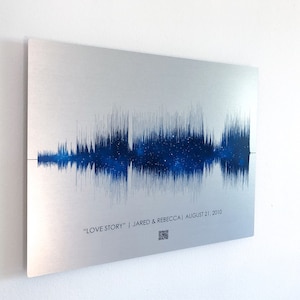 Custom Song Soundwave Art | Night Sky on Metal | Anniversary Gifts For Husband | Music Wall Art