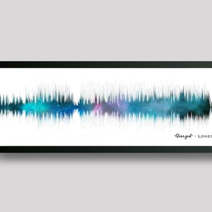 Amethyst Sound Wave Art Print: Custom Star Map, Wedding Song Gift IRIDESCENT