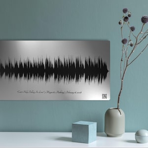 10 Year Tin Anniversary Gift for Husband Wedding Song Sound Wave Art image 3