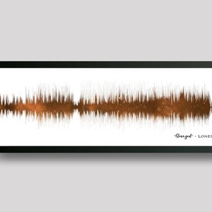 7th Anniversary Gift | Copper Anniversary Gift | Soundwave Art | Night Sky Print BRONZE
