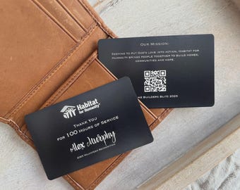 Custom Engraved Metal Wallet Card, Volunteer Appreciation Keepsake, Mentor Service Award