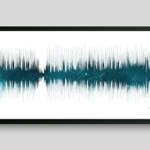 7th Anniversary Gift | Copper Anniversary Gift | Soundwave Art | Night Sky Print EMERALD