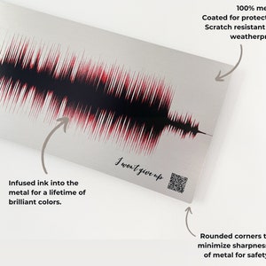 10 Year Anniversary Gift Wedding Photo on Tin Anniversary Gift Soundwave Art image 7