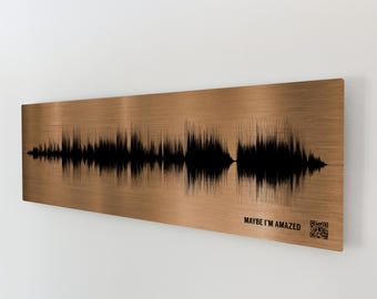 Personalizable 8th Anniversary Gift | Bronze Anniversary Gift | Wedding Song Soundwave Art | Optional QR Code