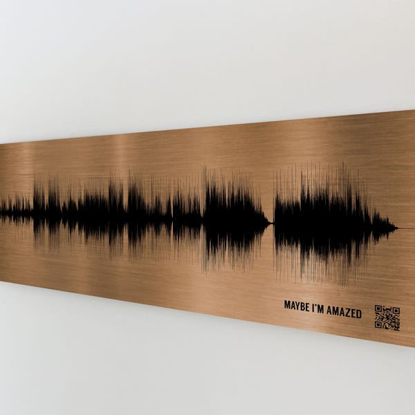 Personalizable 8th Anniversary Gift | Bronze Anniversary Gift | Wedding Song Soundwave Art | Optional QR Code