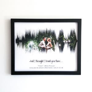 1st Year Paper Anniversary Gift for Husband or For Wife Sound Wave Art